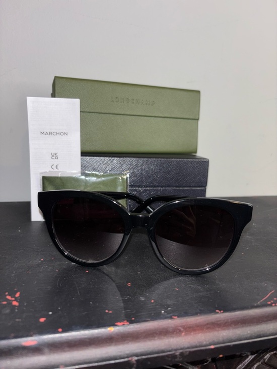 Longchamp Accessories - Longchamp LO697S Black Round Sunglasses with Pink Accent in Case NWT